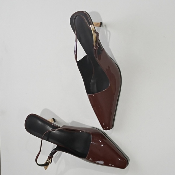 Iiimmu Chic Brown Slingback Heels Size 10 - Picture 5 of 13